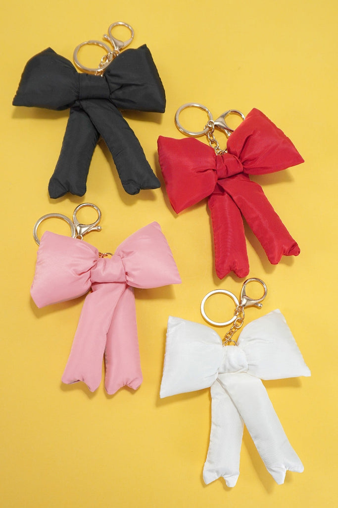 TRENDING PUFFY BOW RIBBON BAG CHARM KEYCHAIN | 40KC109