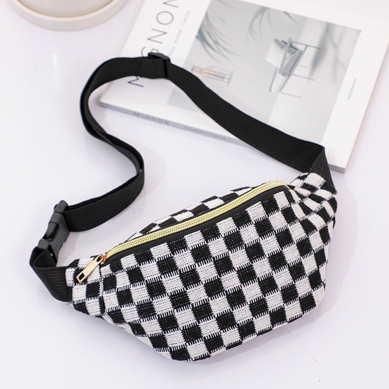 CHECKERED FANNY BAG WAIST CROSSBODY SLING BAG | 40P545