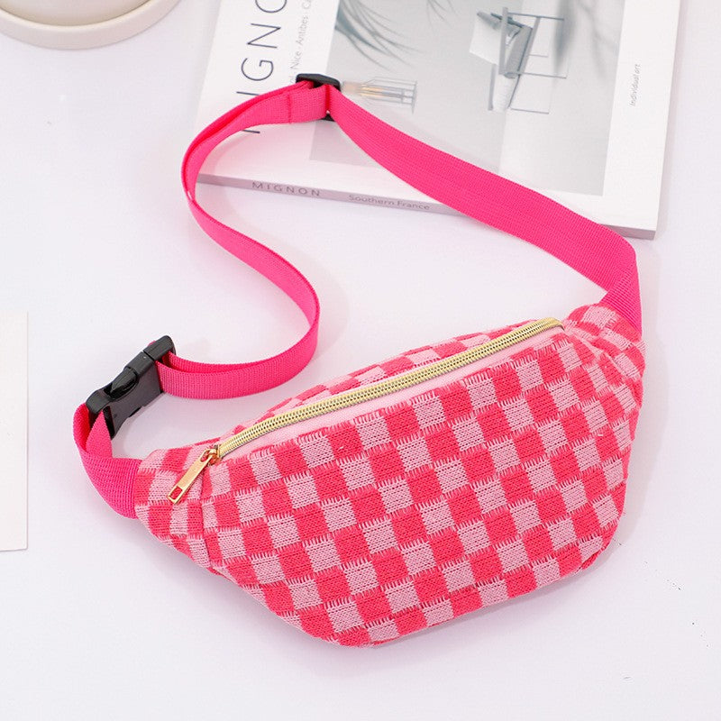 CHECKERED FANNY BAG WAIST CROSSBODY SLING BAG | 40P545
