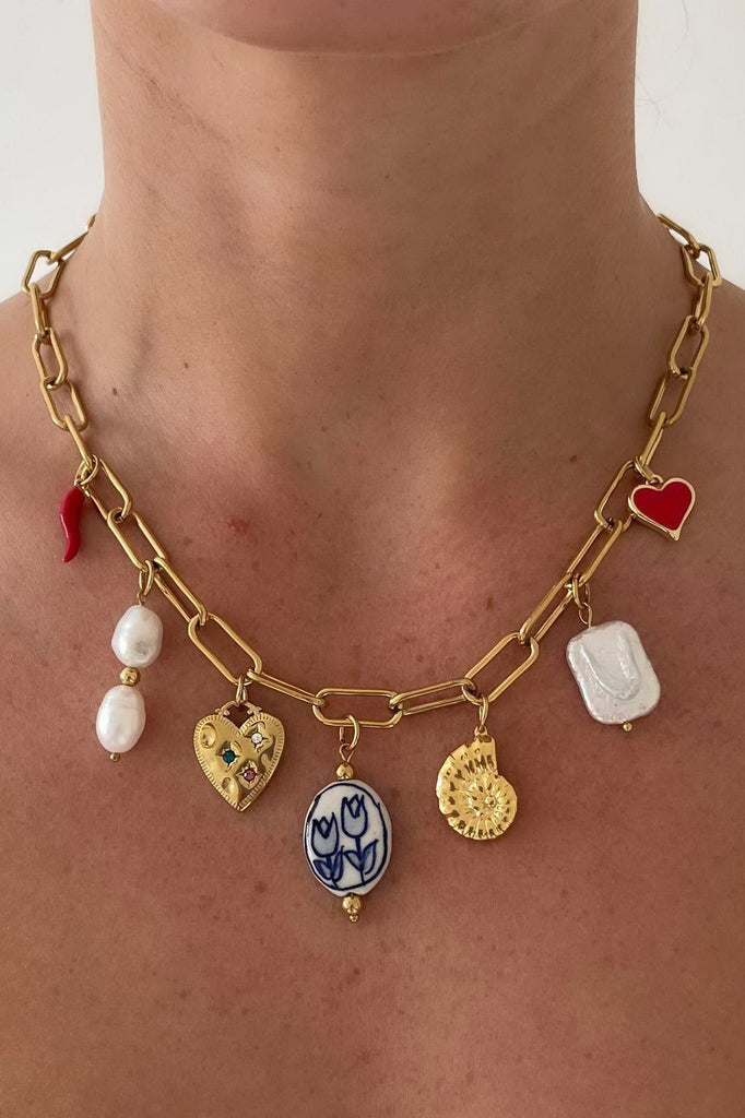 STAINLESS STEEL TARNISH FREE CHARM NECKLACE | 40NK373