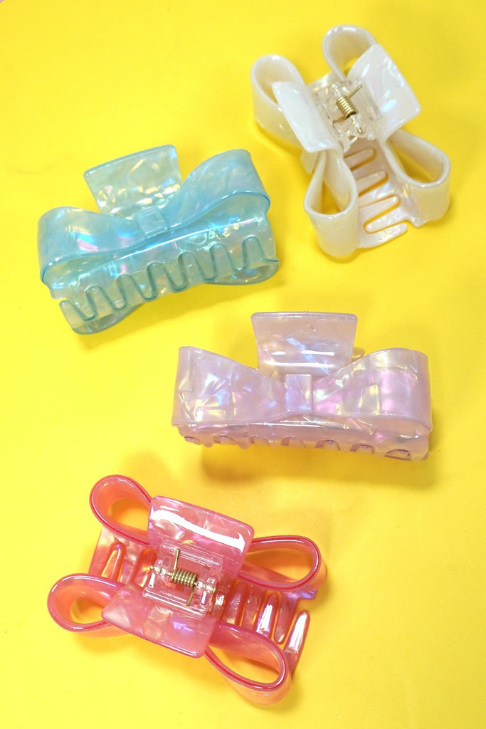 BOW PVC ACRYLIC HAIR CLAW CLIPS | 40H869