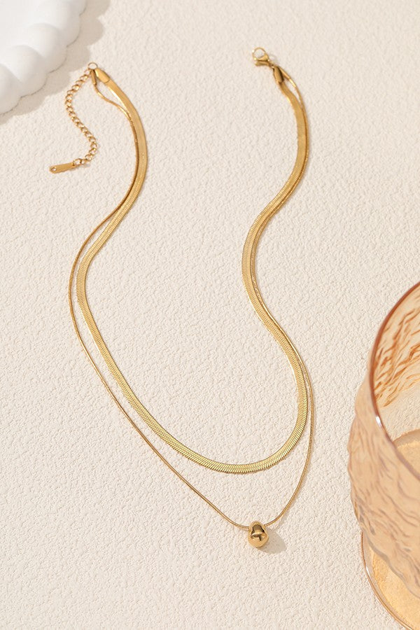 18K STAINLESS STEEL TARNISH FREE NECKLACE SET | 40NK383