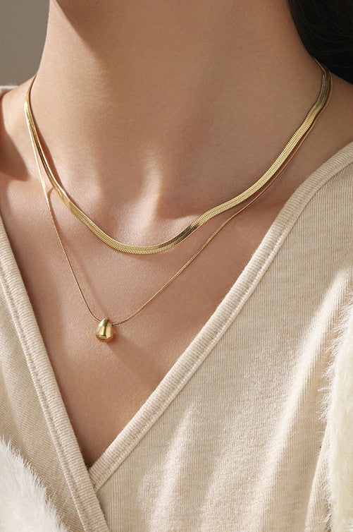 18K STAINLESS STEEL TARNISH FREE NECKLACE SET | 40NK383