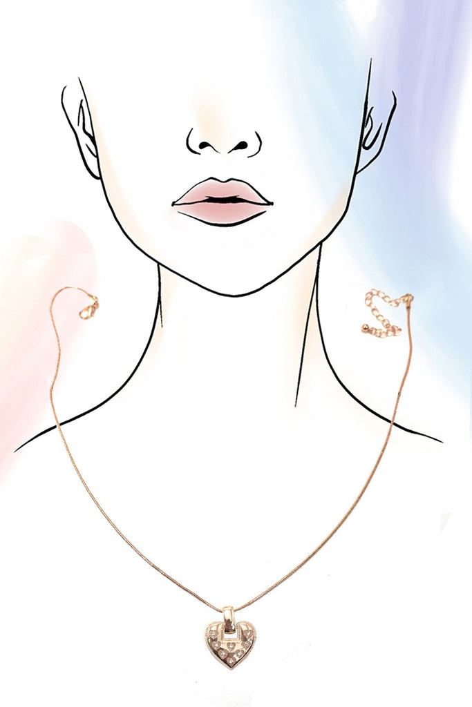 BOLD RHINESTONE HEART PENDANT NECKLACE | 80N1227