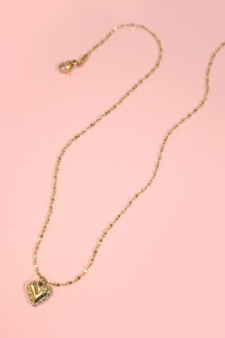 18K STAINLESS STEEL TARNISH FREE HRART NECKLACE | 80N1329