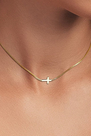 18K STAINLESS STEEL TARNISH FREE CROSS NECKLACE | 40NK9420