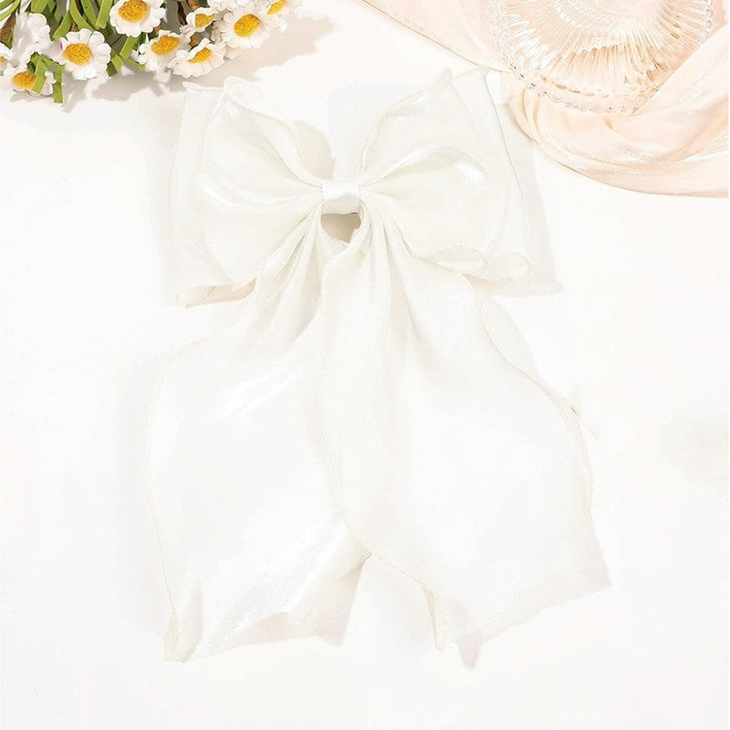 LARGE ORGANZA SHEER BOW RIBBON HAIR CLIPS | 40H882