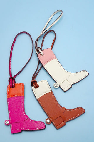 VEGAN LEATHER WESTERN BOOT BAG CHARM KEYCHAINS | 40KC141