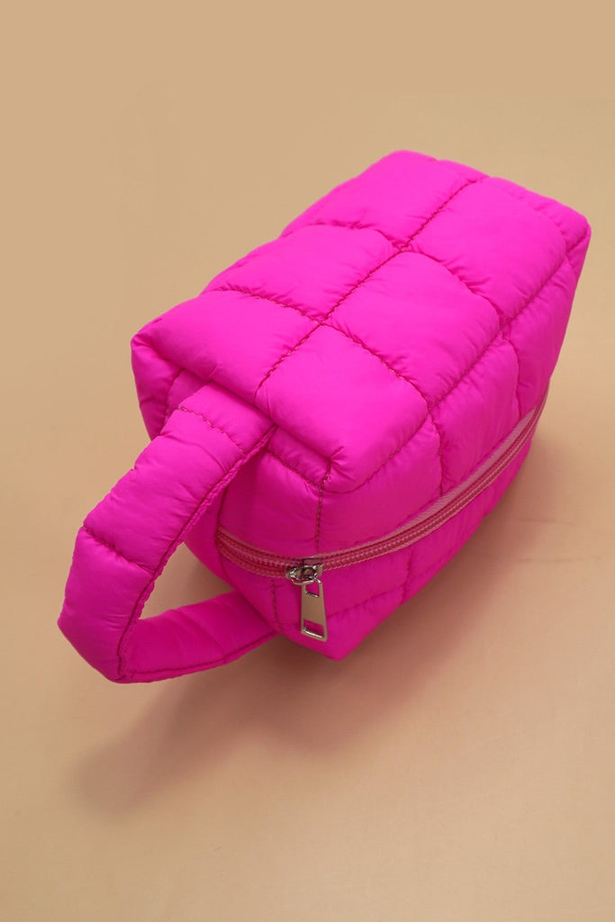 QUILTED PUFFY COSMETIC MAKEUP  POUCH CLUTCH BAG | 40P548