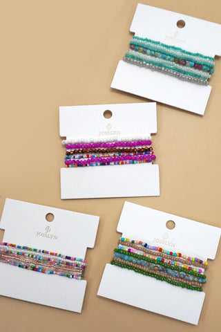 CONFETTI BEADED STRANDS STRETCH BRACELETS | 40B5130