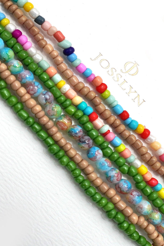 CONFETTI BEADED STRANDS STRETCH BRACELETS | 40B5130