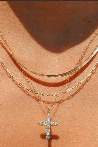 18K STAINLESS STEEL TARNISH FREE LAYERED NECKLACE | 40NK9432