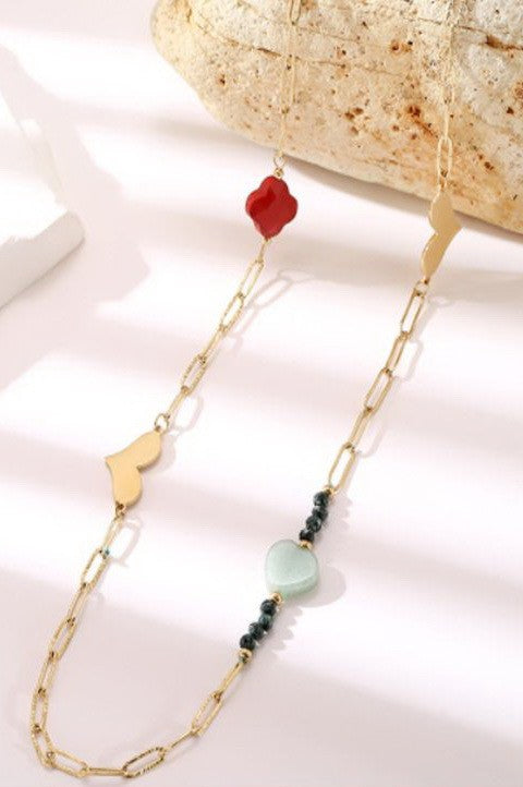 18K STAINLESS STEEL TARNISH FREE CHARMS NECKLACE | 40NK9434