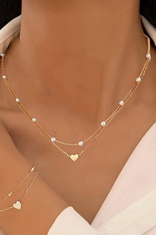 18K STAINLESS STEEL TARNISH FREE LAYERED NECKLACE | 40NK9436