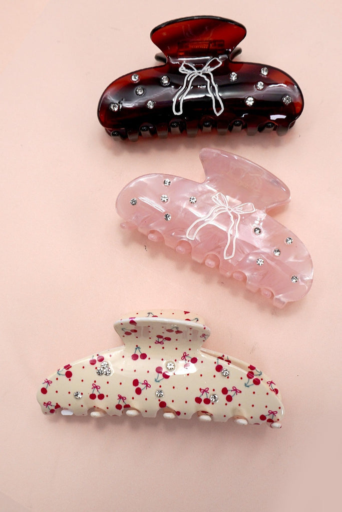 HALF MOON BOW HAIR CLAW CLIPS | 40H893