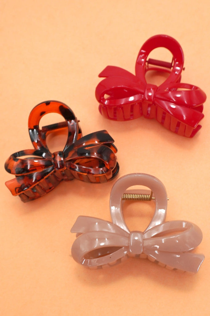 BOW RIBBON HAIR CLAW CLIPS | 40H894