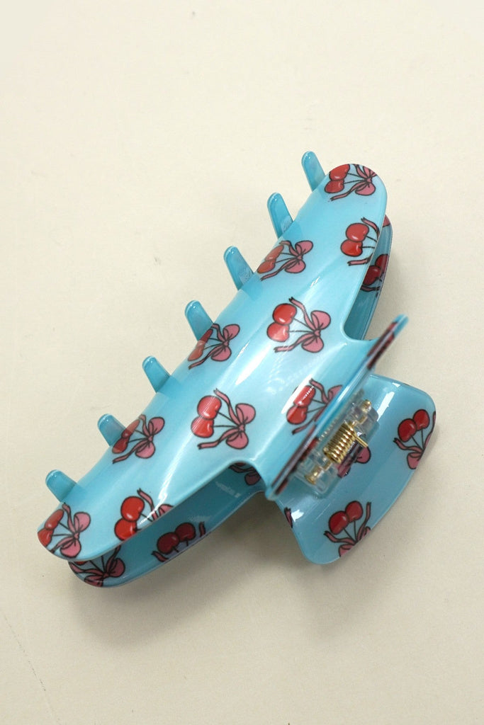 JUMBO CHERRY BOW ACRYLIC HAIR CLAW CLIPS | 40H895