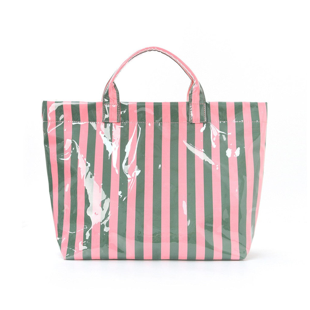 Large Striped Vinyl Tote Bags | 40P595