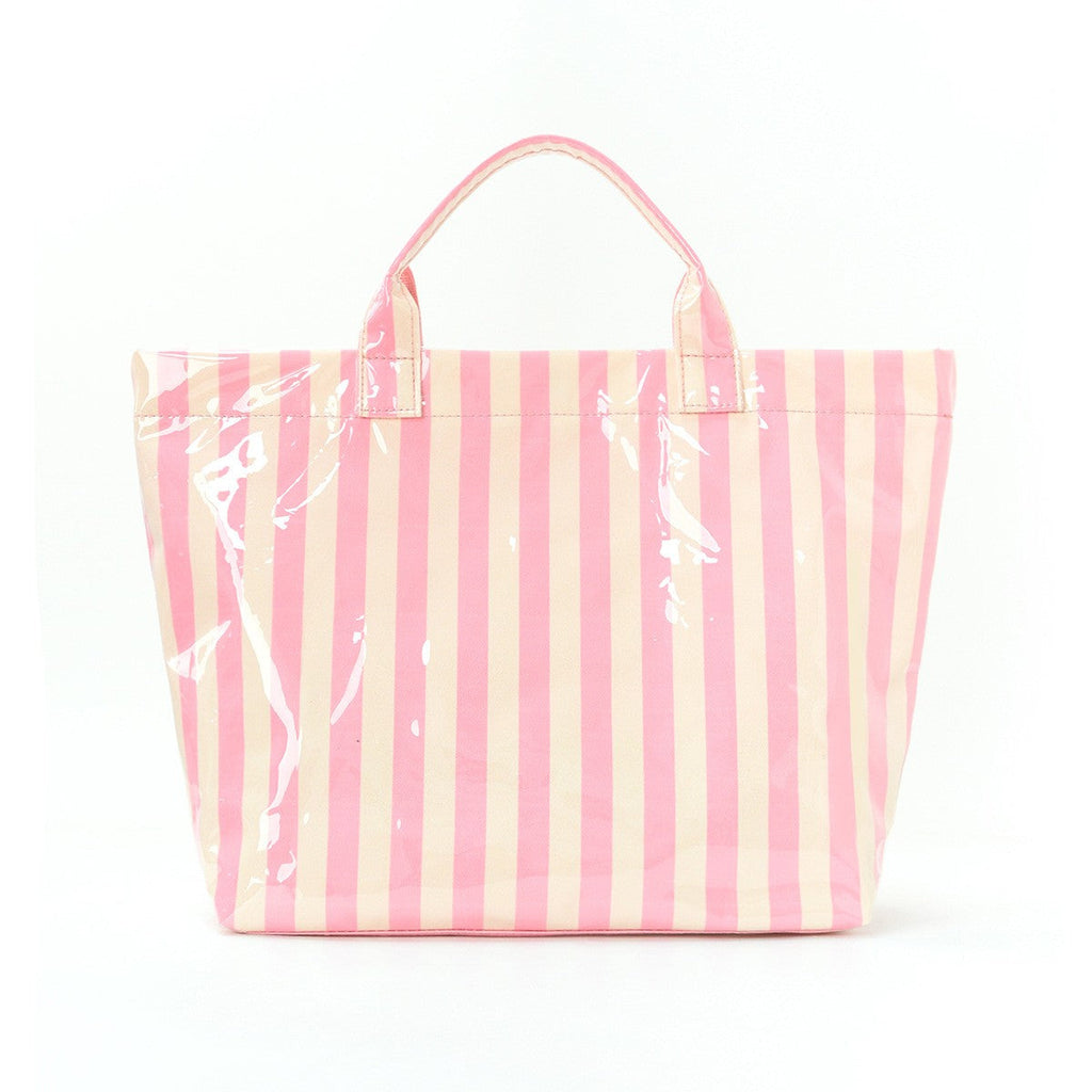 Large Striped Vinyl Tote Bags | 40P595