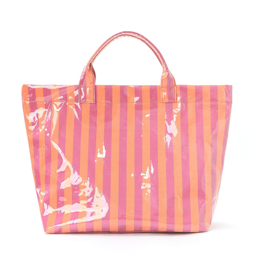 Large Striped Vinyl Tote Bags | 40P595