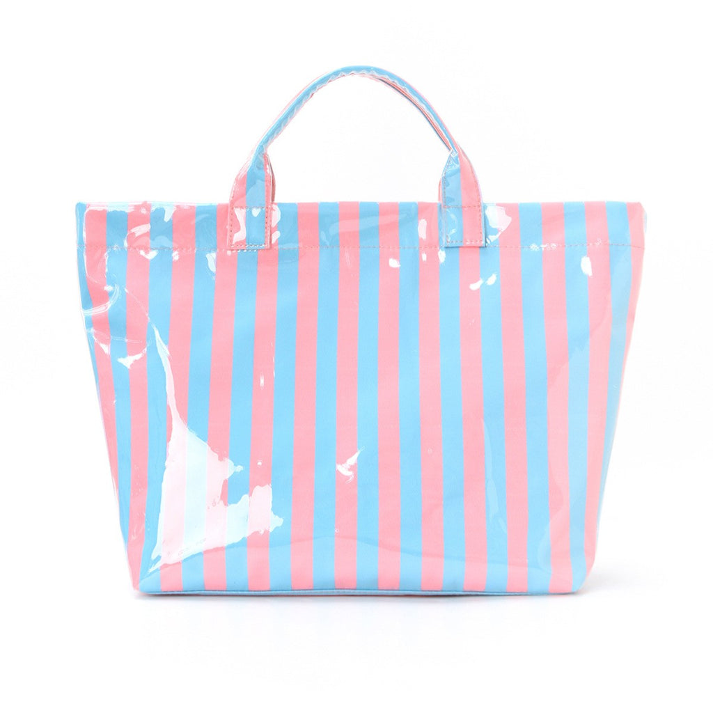 Large Striped Vinyl Tote Bags | 40P595