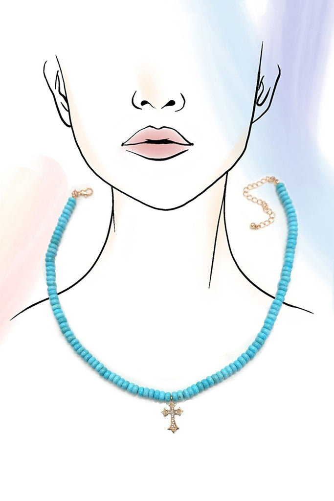 NATURAL SEMI PRECIOUS STONE BEADED CHARM NECKLACE | 80N91561