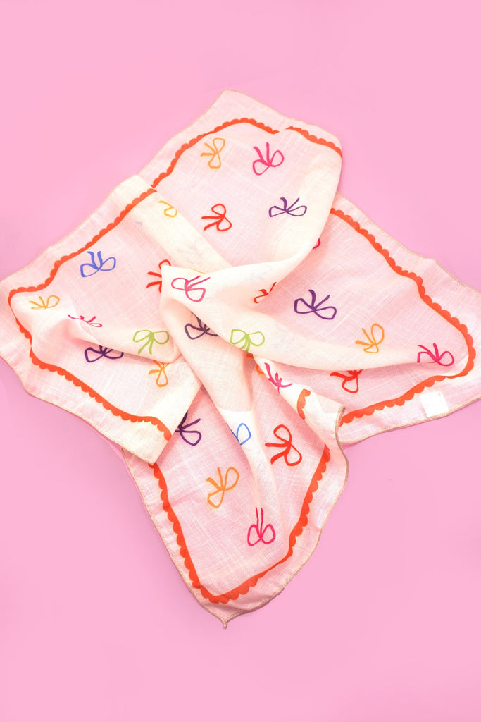 MULTI COLOR BOW PRINT BANDANA SCARF | 40SC637