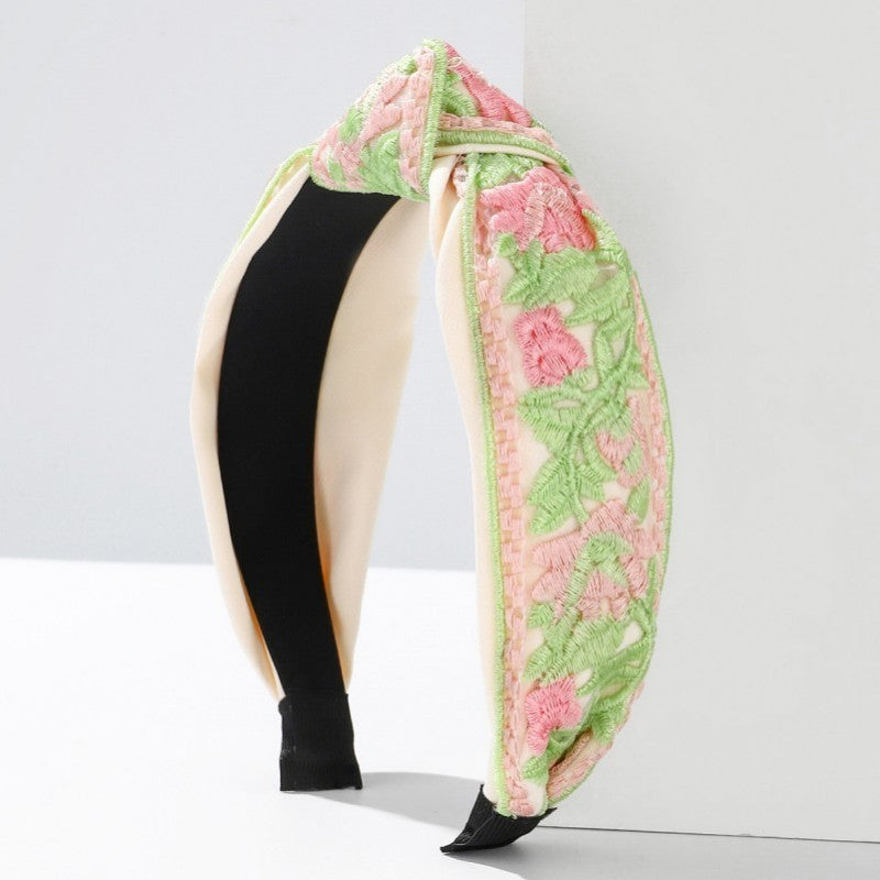 FLORAL COTTAGECORE  EMBROIDERY HAIR BAND HEADBAND | 40HB166