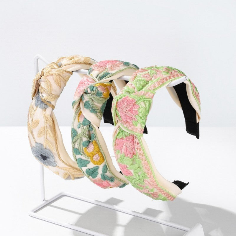 FLORAL COTTAGECORE  EMBROIDERY HAIR BAND HEADBAND | 40HB166