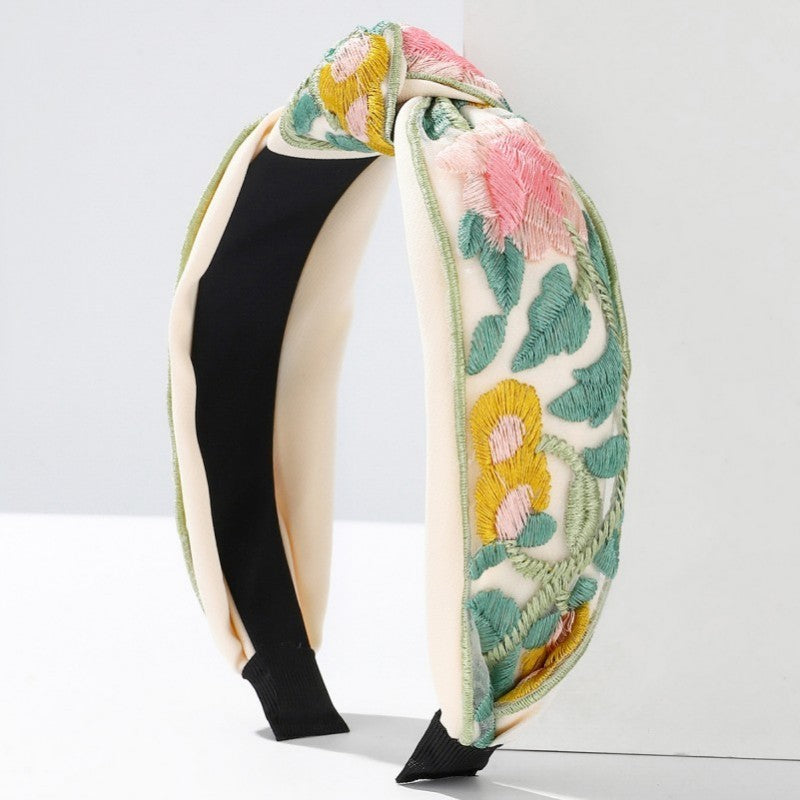 FLORAL COTTAGECORE  EMBROIDERY HAIR BAND HEADBAND | 40HB166