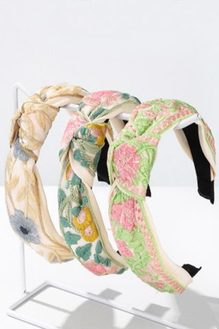 FLORAL COTTAGECORE  EMBROIDERY HAIR BAND HEADBAND | 40HB166