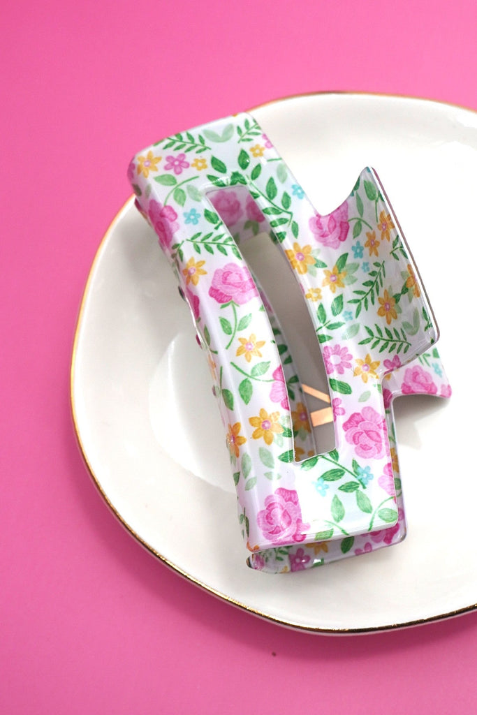 FLORAL DITSY COTTAGECORE HAIR CLAW CLIPS | 40H912
