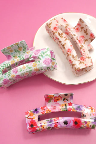 FLORAL DITSY COTTAGECORE HAIR CLAW CLIPS | 40H912