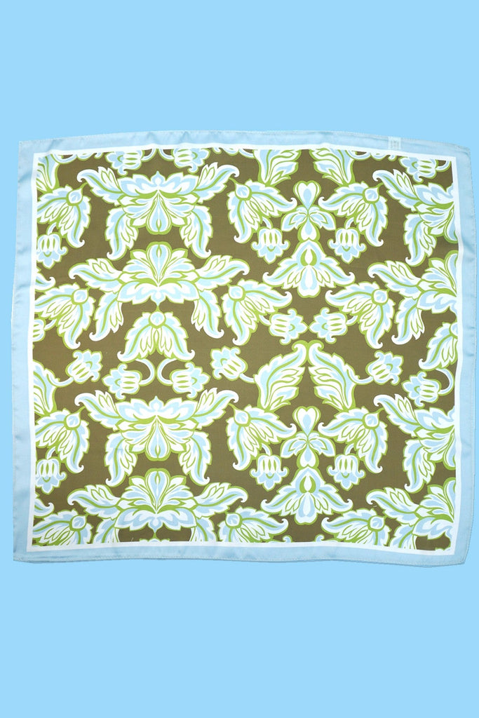 VINTAGE FLORAL PRINT SILKY FEEL BANDANA SCARF | 40SC638