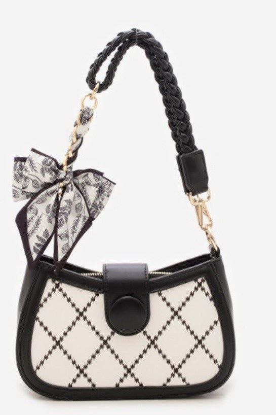 VINTAGE FLORAL SILK BOW BAG CHARM KEYCHAIN | 40KC148