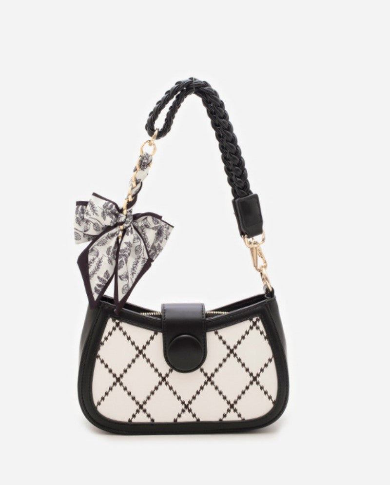 VINTAGE FLORAL SILK BOW BAG CHARM KEYCHAIN | 40KC148