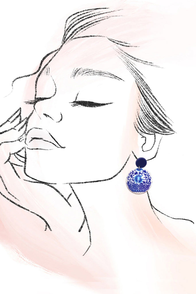 TRENDING TOILE PATTERN FLORAL DROP EARRINGS | 40E356