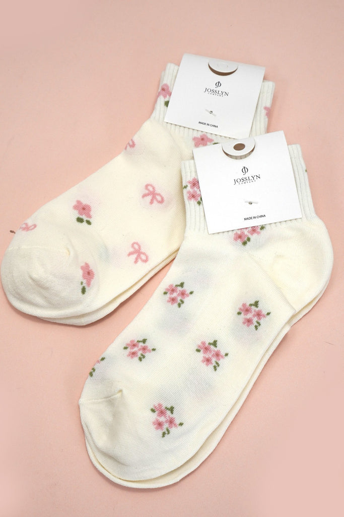 WOMAN BOW FLOWER BOW MIX SOCKS | 40S02060