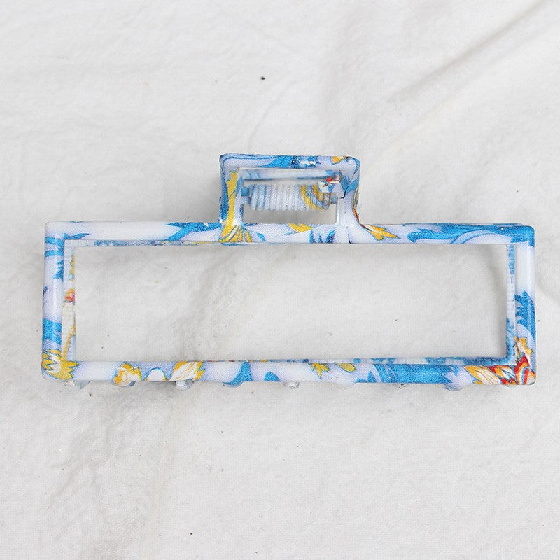 VINTAGE TOILE PATTERN PORCELAIN HAIR CLAW CLIPS | 40H914