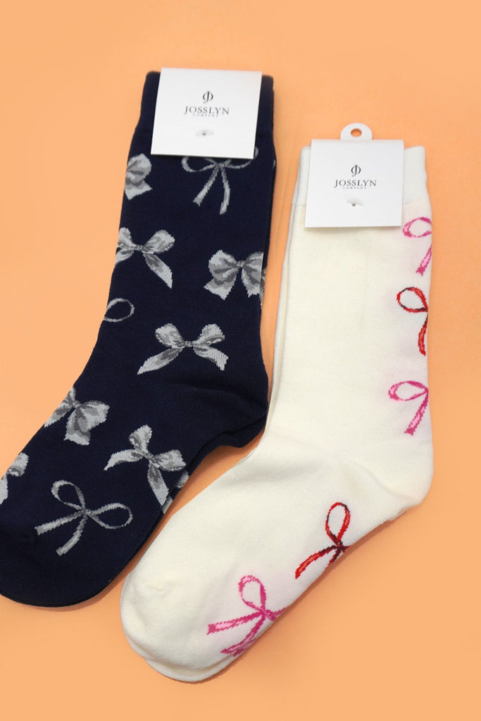 BOW  MID CALF LENGTH SOCKS | 40S02062
