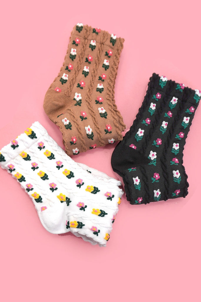 FLORAL MID CALF LENGTH SOCKS | 40S02063