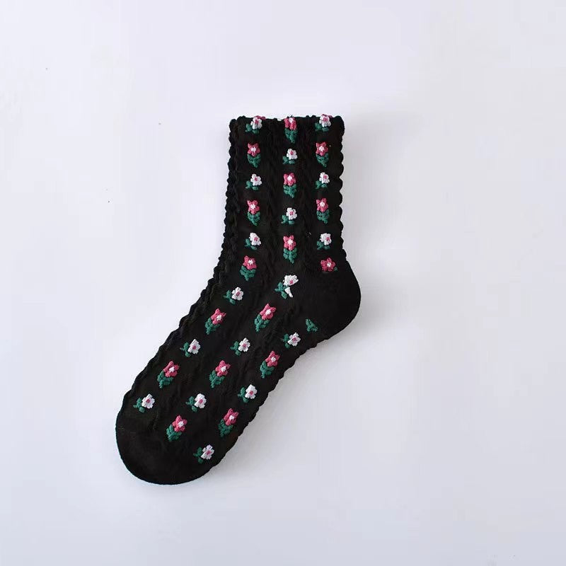 FLORAL MID CALF LENGTH SOCKS | 40S02063