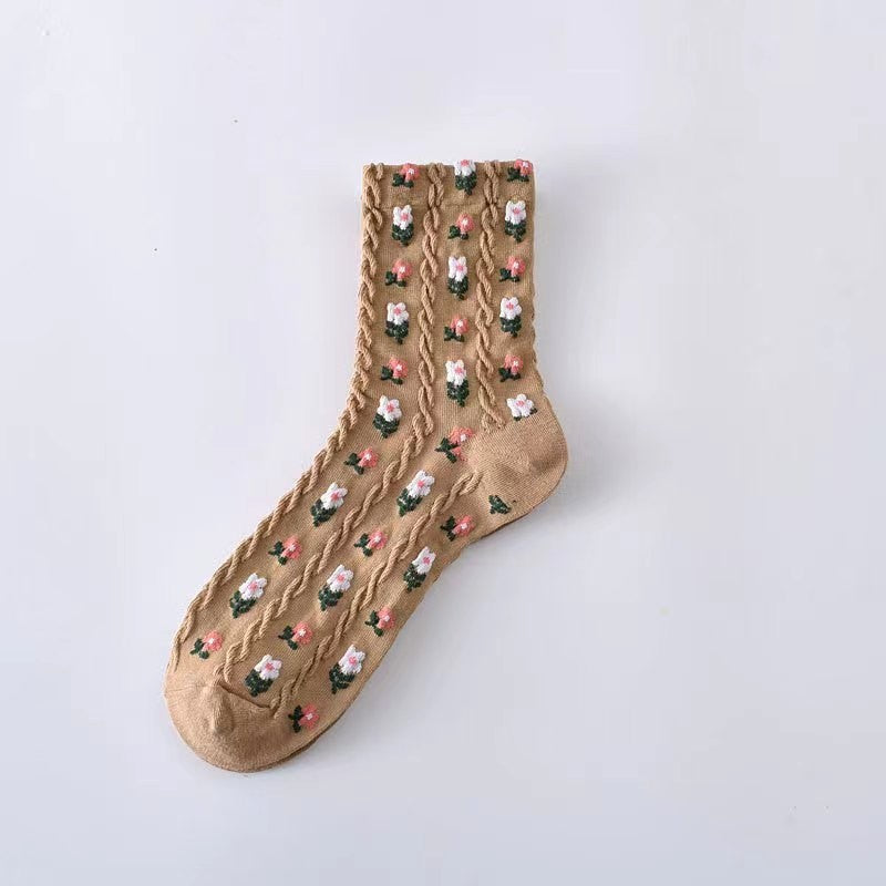 FLORAL MID CALF LENGTH SOCKS | 40S02063