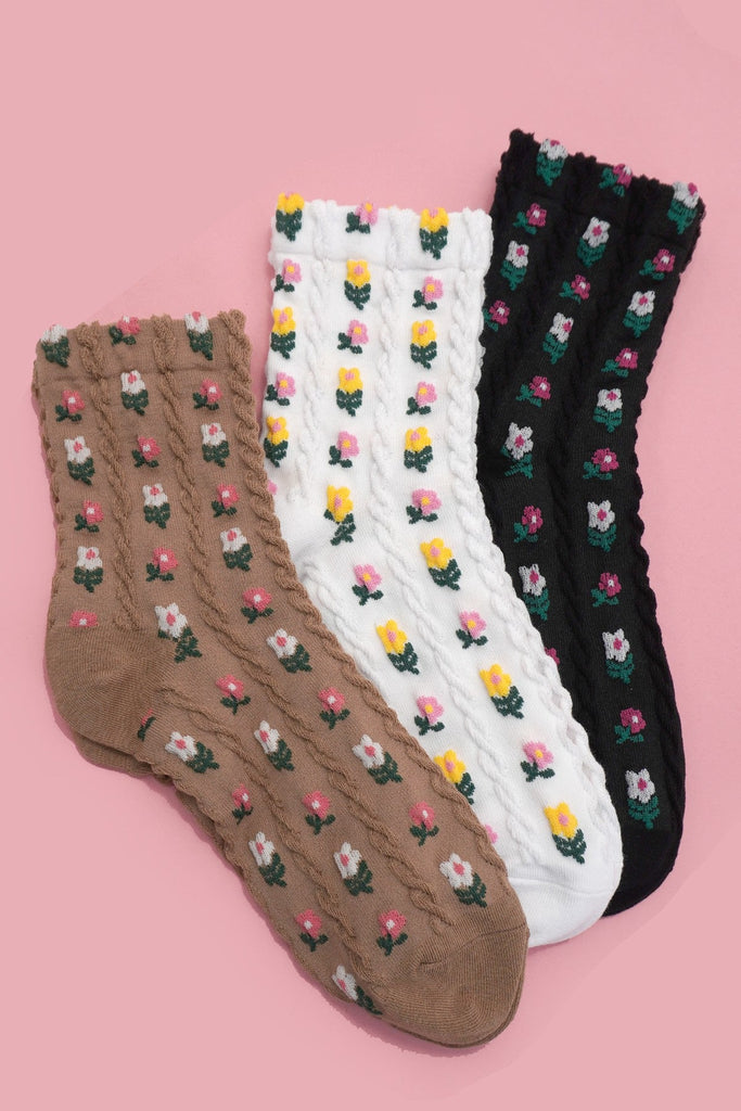 FLORAL MID CALF LENGTH SOCKS | 40S02063