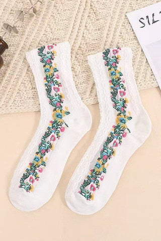 FLORAL KNIT VINTAGE CASUAL SOCKS | 40S02064