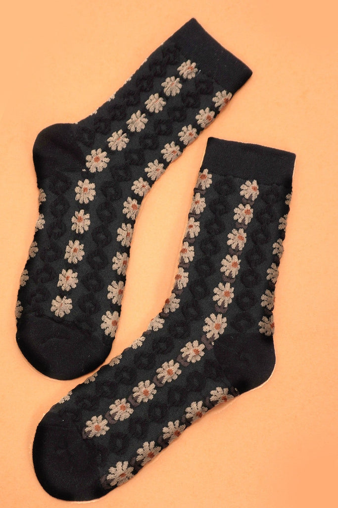 DAISY TEXTURED FLORAL CASUAL WOMAN SOCKS | 40S02065