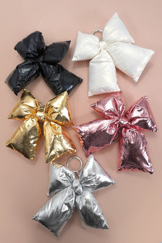 PUFFY BOW RIBBON BAG CHARM KEYCHAIN | 40KC151