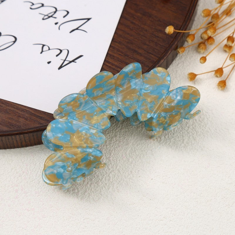 HALF MOON FLOWER TOILE PATTERN HAIR CLAW CLIPS | 40H919