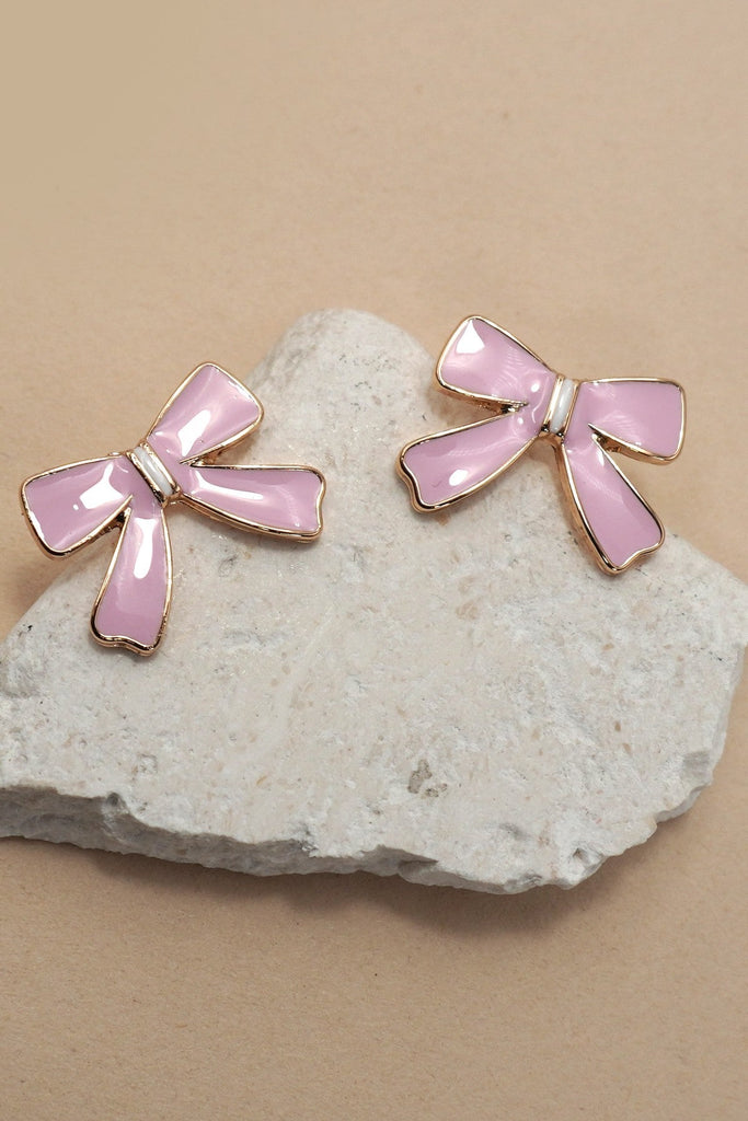 CLASSIC CHARMING PINK BOW EARRINGS | 31E50526