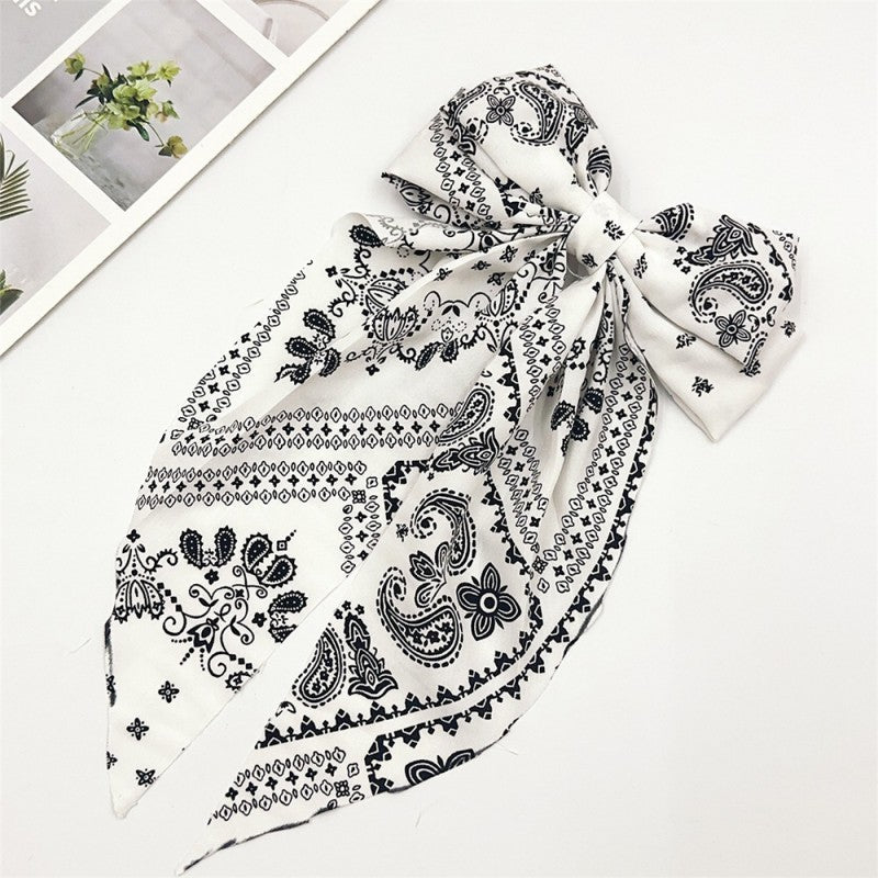 PAISLEY BOHO VINTAGE BOW RIBBON HAIR CLIPS | 40H924